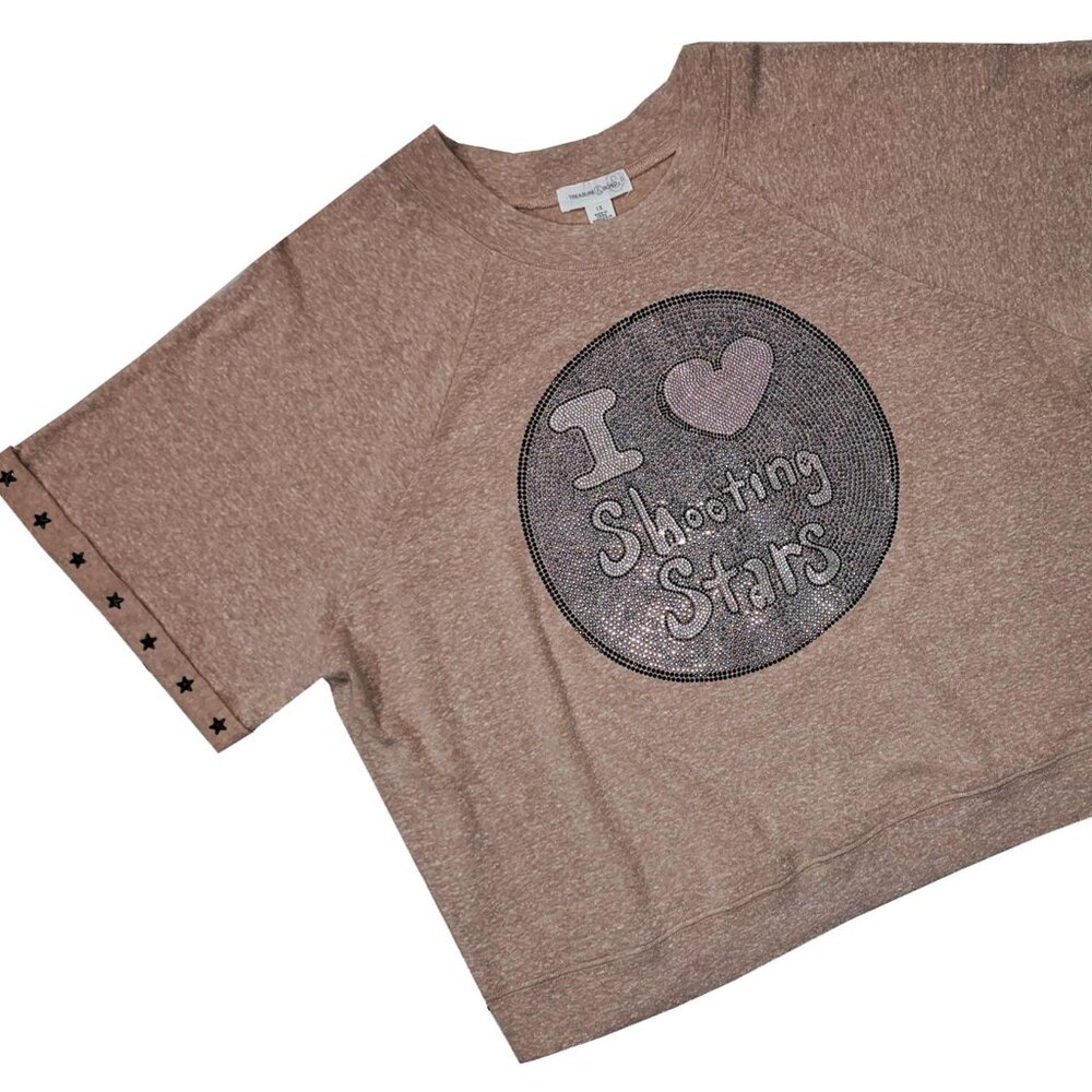 I Love Shooting Stars Women's Beige Top